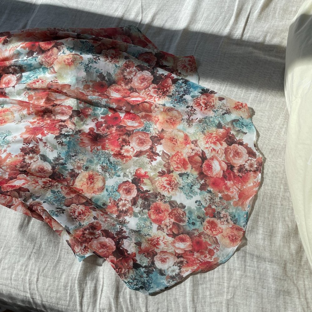 Forever 21 Pink Floral Asymmetrical Sleeveless Dress Small - Picture 10 of 11